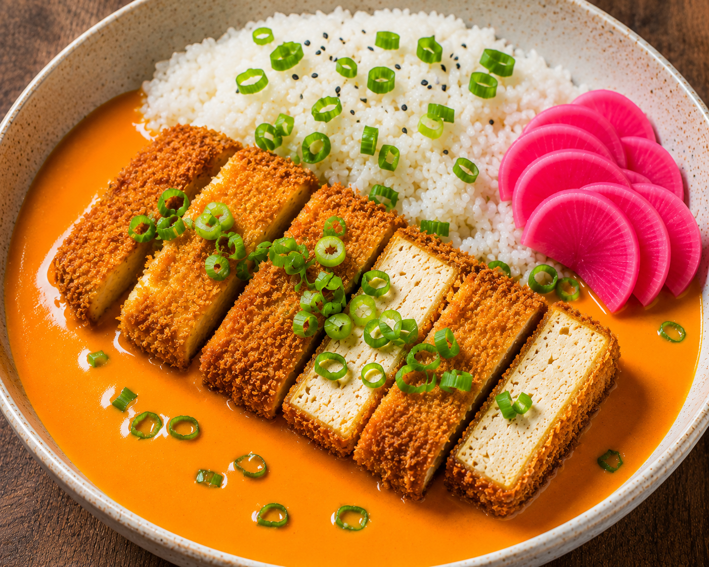High Protein Vegetarian Tofu Katsu Curry